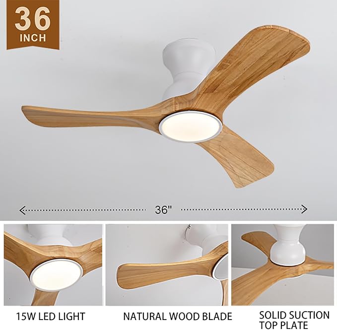 Gaizw Ceiling Fans with Lights, 36 inch Ceiling Fan with Remote Control - Image 2