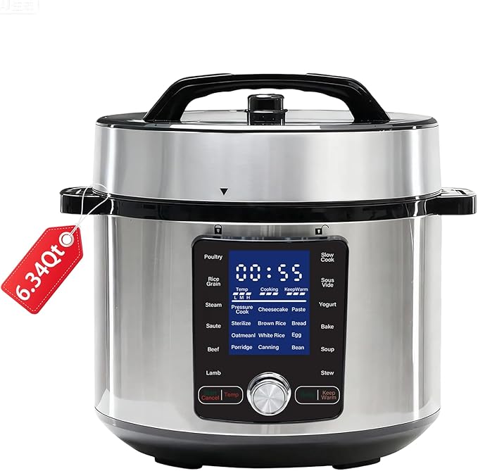 OLIXIS Electric Pressure Cooker 6.34Quart, 24 Functions in 1, Stainless Steel by OLIXIS