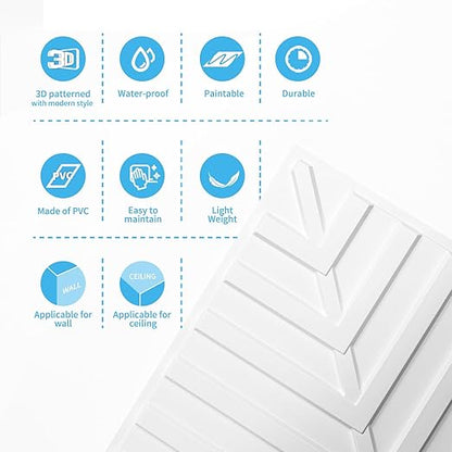 Art3d 12-Pack Drop Ceiling Tiles 2x2 FT, PVC 3D Textured Panels - Image 9