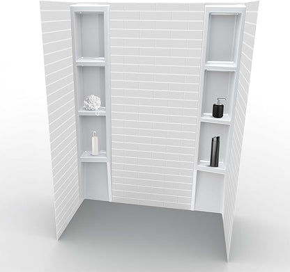 White Acrylic Shower Wall Surround 36"x 60"x 80" by NoahWilliamHome