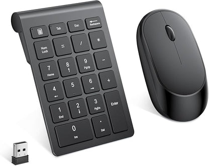 Wireless Number Pad, Lekvey Numeric Pad and Mouse Combo, Portable Slim 2.4GHz by Lekvey