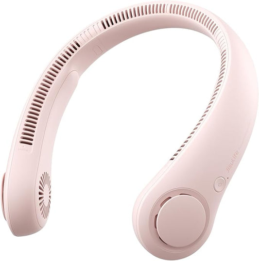 JISULIFE Portable Neck Fan, Hands-Free Bladeless, 5 Speeds, 4000 mAh Battery by LivechillStaycool