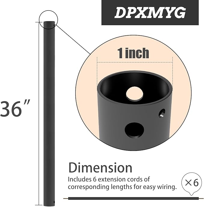 DPXMYG 36 inch Ceiling Fan Downrod - Image 5