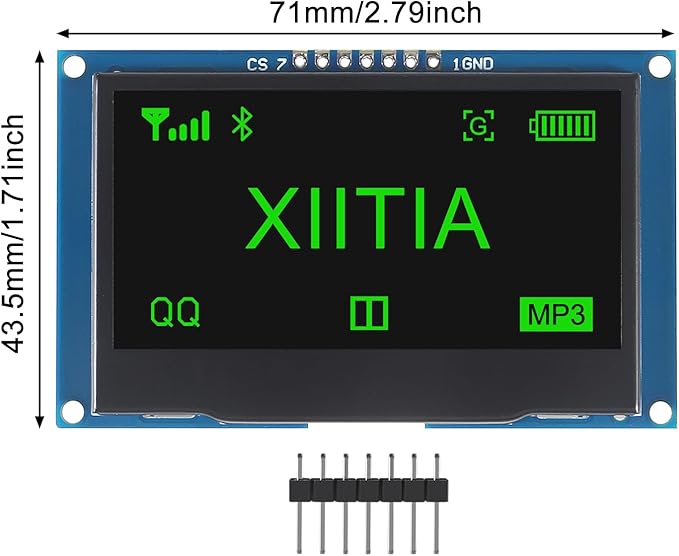 XIITIA 2pcs 2.42 inch 128x64 OLED LCD Display Module SSD1309 7 Pin SPI/IIC I2C - Image 3