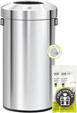 EKO Urban 24 Gallon Round Stainless Steel Open Top Waste Bin, Tall Commercial by EKO