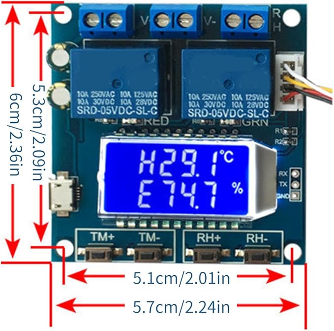 Double Output Digital Display Temperature Humidity Control Module Easy Read -20 - Image 5