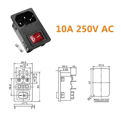Ganasome 2 Sets IEC320 C14 Inlet Module Power Socket - Image 3