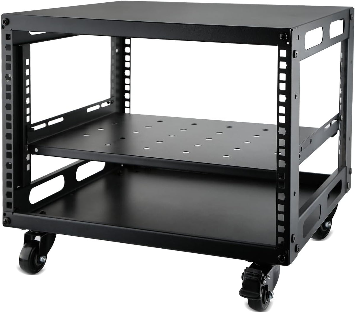 6U Open Frame Server Rack with Wheels Free Standing Network Server Rack for S...