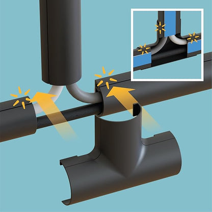 D-Line Small Cable Raceway Accessory Pack, Join 0.78in x 0.39in Cord Cover - Image 3