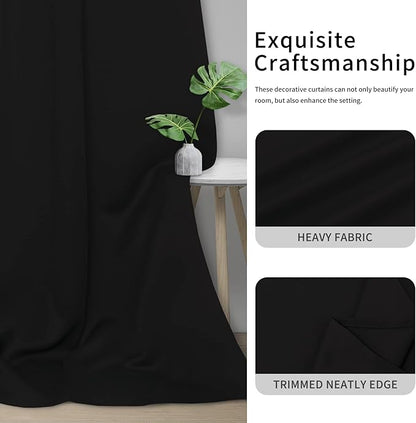Easy-Going Blackout Curtains for Bedroom, Solid Thermal Insulated Grommet and - Image 5