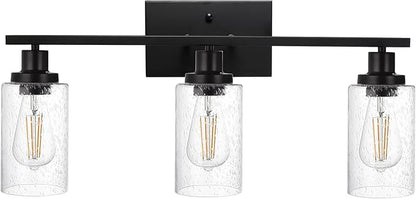 WINSHEN Wall Sconce Lighting 3-Light Matte Black Bathroom Vanity Light Fixtures by WINSHENLighting