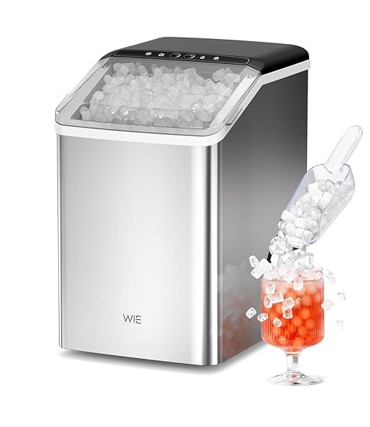 WIE Nugget Ice Maker Countertop 40LBS/24H, Chewable Pellet Ice Makers 8 Mins by WIE