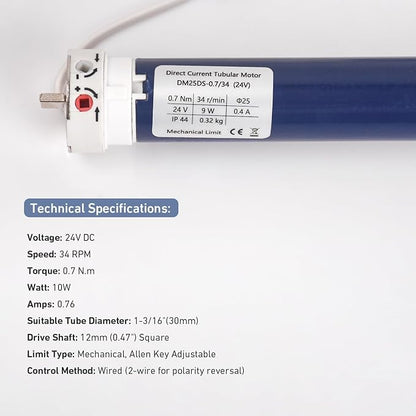 DM25DS 24V RV Electric Roller Shade Motor | Compatible - Image 2