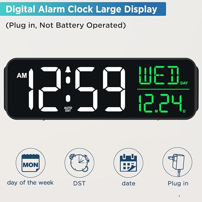 Peakeep Large Display Digital Alarm Clock - Image 2