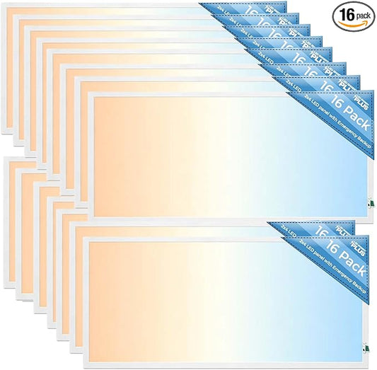 2X4 LED Flat Panel Light with Emergency Battery Backup, 50W 3000K/4000K/5000K by LED+ENERGY+PLUS