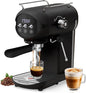 Espresso Machine with Steam Milk Frother Semi Automatic 20 Bar Compact Black by Unknown