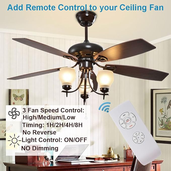 LPHUMEX 2 Pack Universal Ceiling Fan Remote Control Kits, Small Size Receiver - Image 3