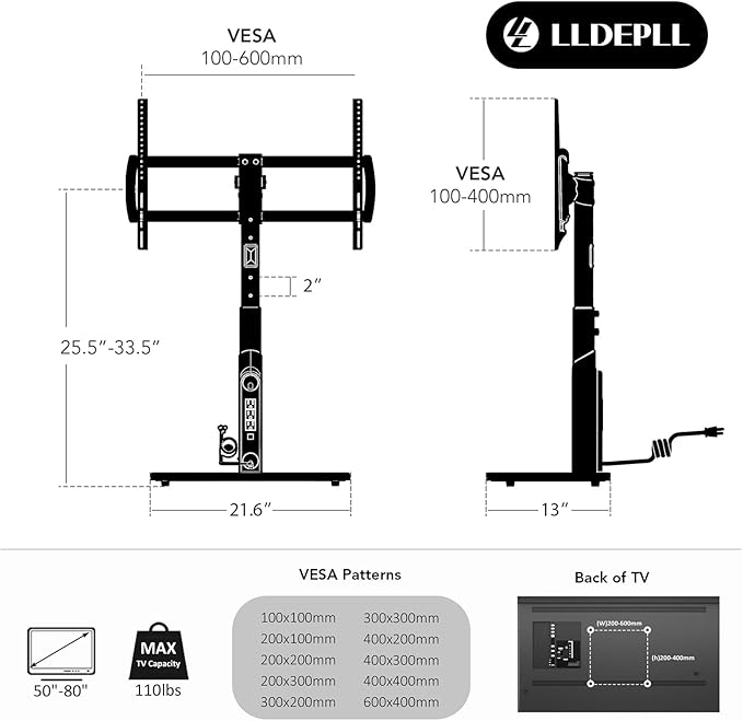 LLDEPLL Universal TV Stand Tabletop TV Mount - Image 8