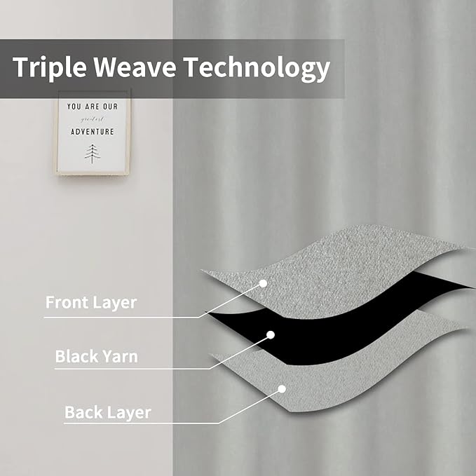 Easy-Going Blackout Curtains for Bedroom, Solid Thermal Insulated Grommet and - Image 3