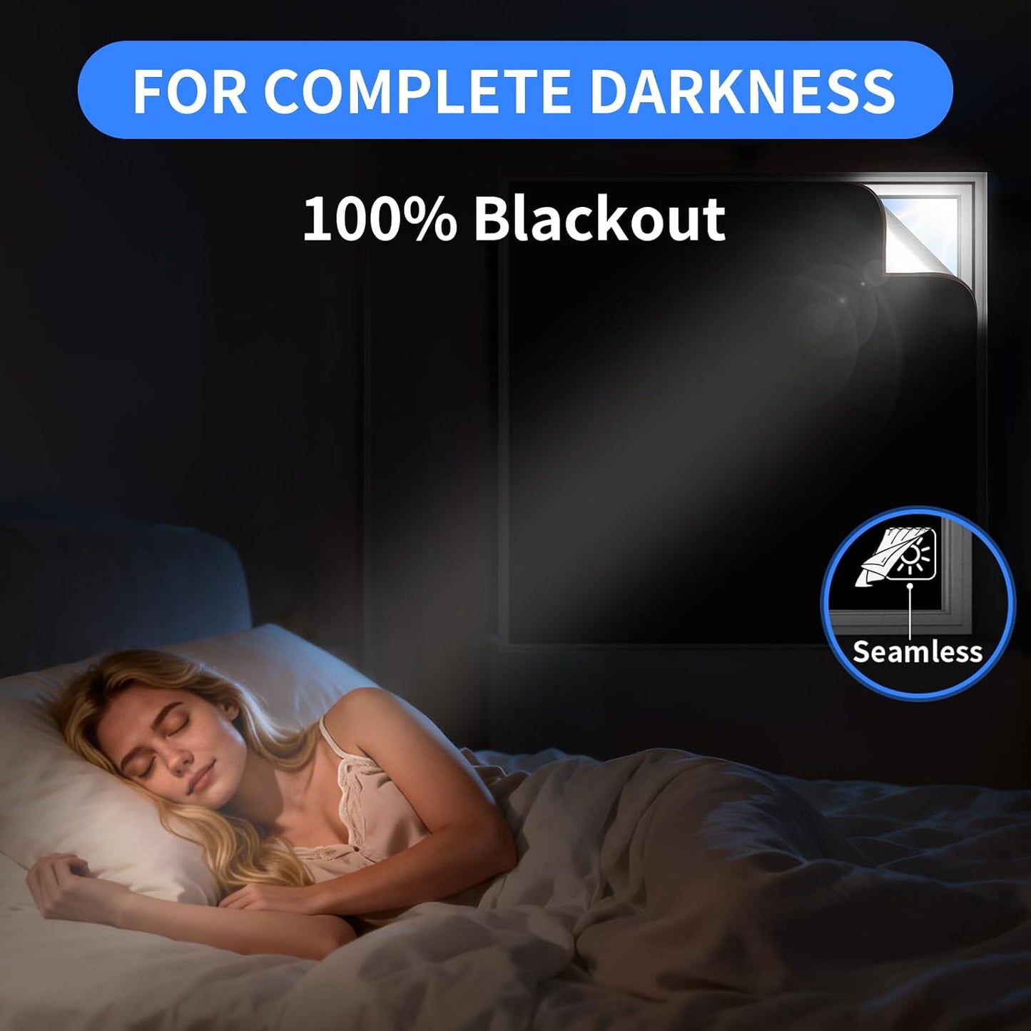 BKSAI Black Out Curtains Full-Frame Magnetic Blackout Shades No Drill Window Cover Blinds 100% Light Blocker Portable Removable for Bedroom RV Nursery Media Room Cortinas Blackout para Dormitorio