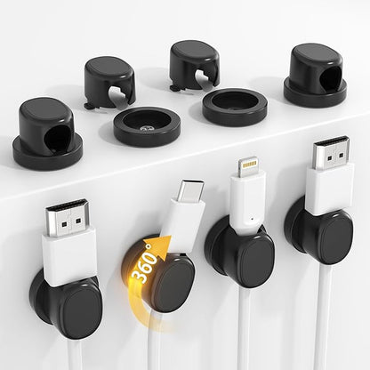 TIKIWIK Rotatable Cord Holder, Snap-Lock Cable Clips, 8 Pack Adhesive Cord by TIKIWIK