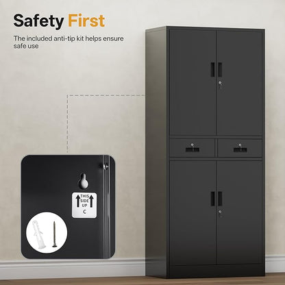 Metal Storage Cabinet, Lockable File Steel Cabinet - Image 9