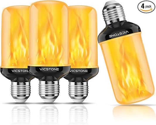 Vicstone Upgraded LED Flame Light Bulbs Christmas Decorations, 4-Mode by Vicstone