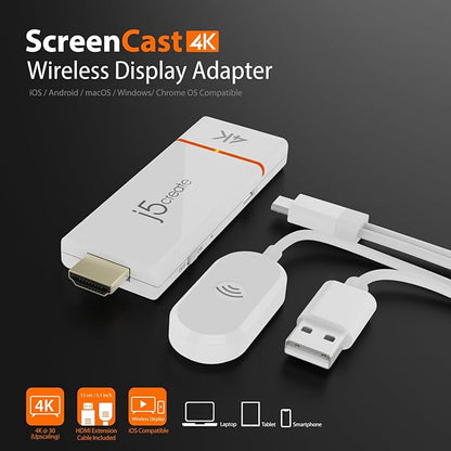 j5create ScreenCast 4K Wireless Adapter Screen Cast from Mobile Phone, or - Image 8