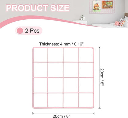 PATIKIL 8"x8" Wire Grid Panel, 2 Pack Board Photo Pictures Memo Display Grid - Image 2