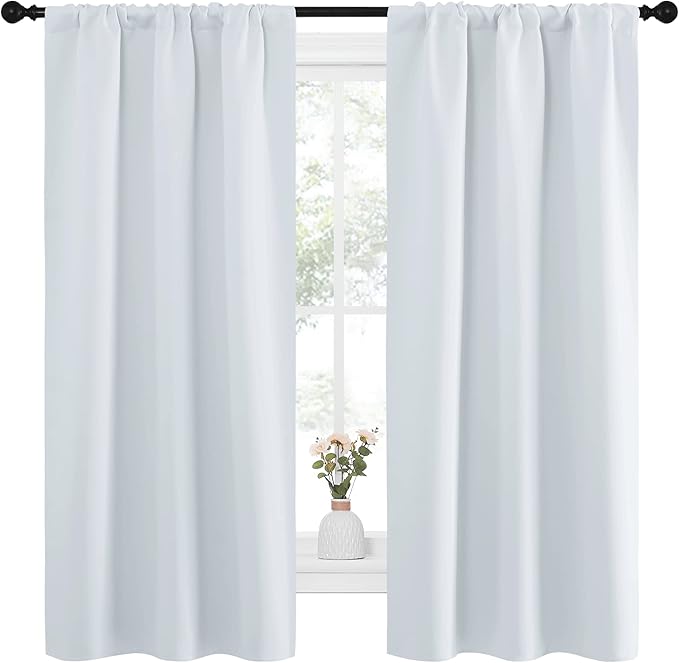 NICETOWN Greyish White Window Curtain Panels - Image 2