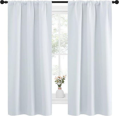 NICETOWN Greyish White Window Curtain Panels - Image 2