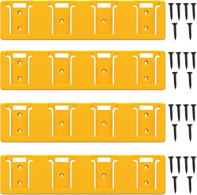 Battery Rack Compatible with DeWalt 20V Battery Holder, Mount 4 Slot Bulk by SZWJT-LV