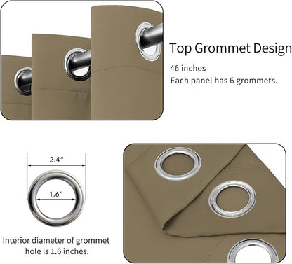 Easy-Going Blackout Curtains for Bedroom, Solid Thermal Insulated Grommet and - Image 4