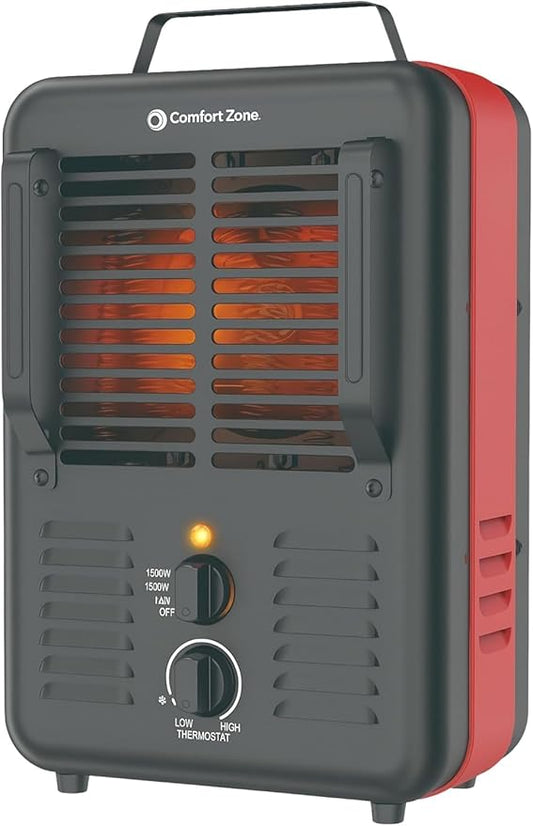 Comfort Zone Utility Space Heater, 1500W Electric Garage Heater by ComfortZone