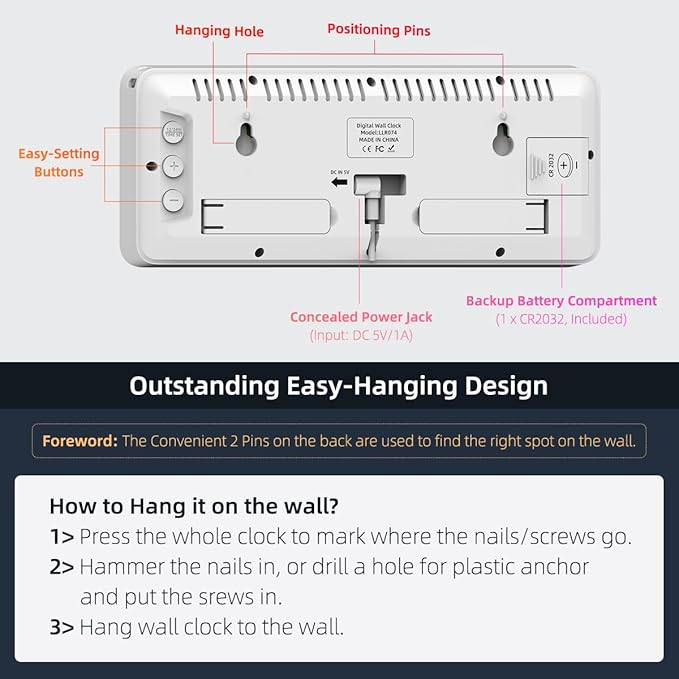 XUANZIT LED Digital Wall Clock - Image 6