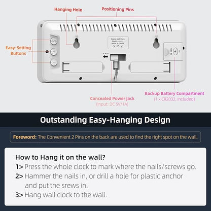 XUANZIT LED Digital Wall Clock - Image 6