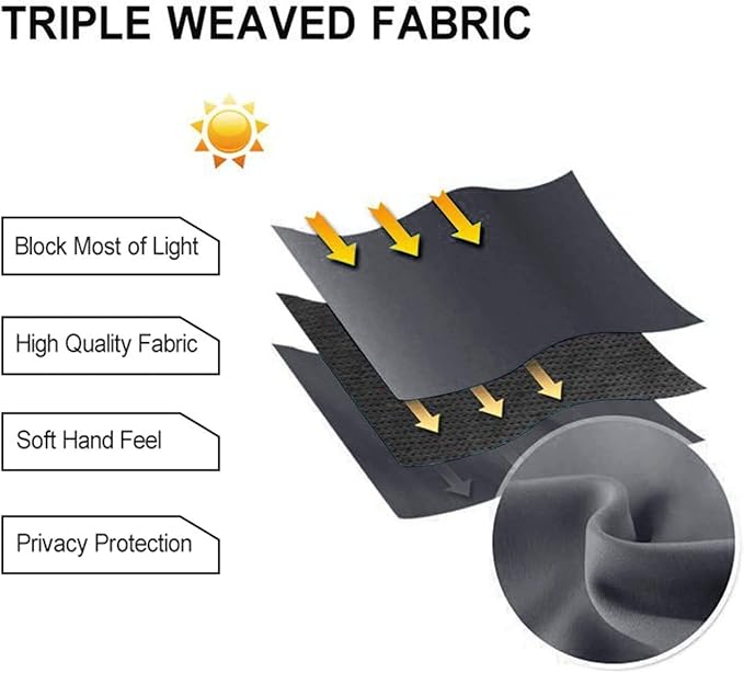 DWCN Grey Blackout Curtain, Room Darkening Thermal Insulated Light Blocking - Image 5