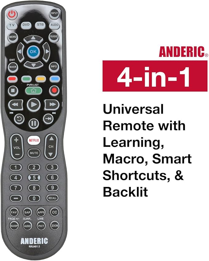 4-in-1, 4-Device IR Universal Remote Control - Image 2