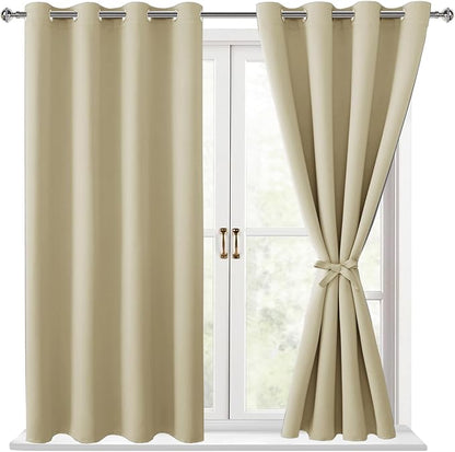 Hiasan Blackout Curtains for Bedroom, 52 x 54 Inches Long by Hiasan
