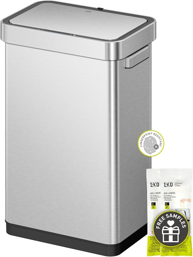 EKO Deluxe Mirage-T 50 Liter / 13.2 Gallon Touchless Rectangular Motion Sensor by EKO