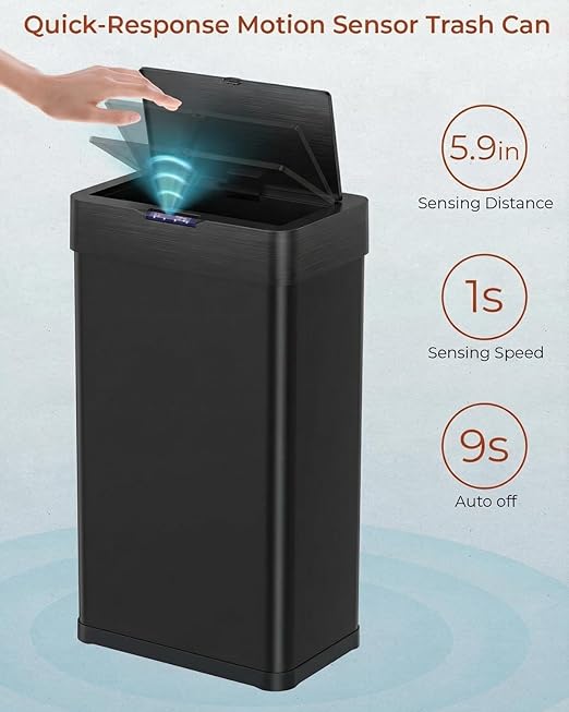TLSUNNY 16 Gallon Motion Sensor Trash Can, Touchless Automatic Garbage Can - Image 3