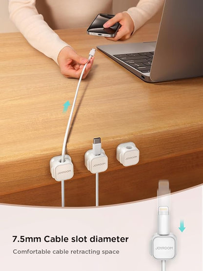 9 Pack Magnetic Cable Clips Cord Holder, Under Desk Cable Management, JOYROOM - Image 3