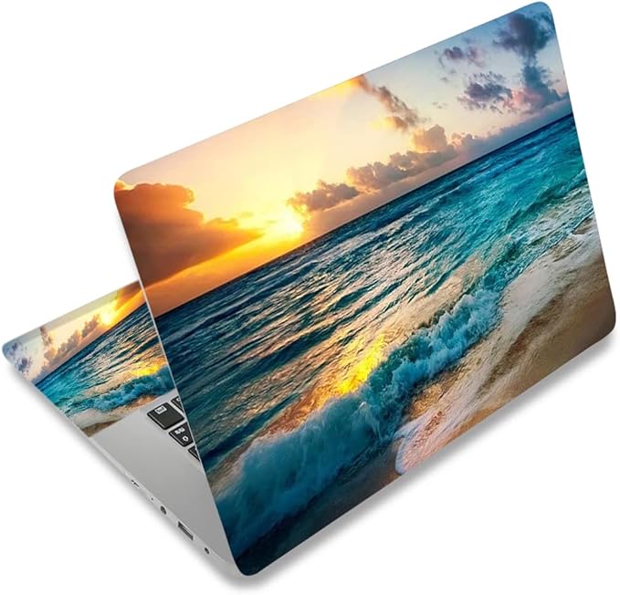Laptop Skin Sticker Decal, Decorative Removable, Sunset Beach by ToLuLu
