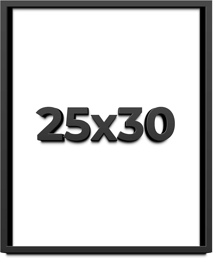 25x30 Shadow Box Frame Black | 1 Inch Deep Solid Wood Shadowbox Display Frame | by CustomPictureFrames