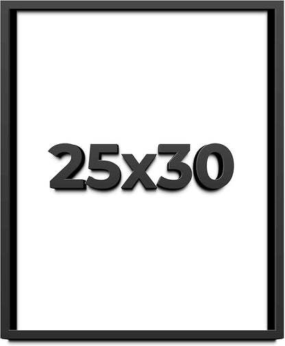 25x30 Shadow Box Frame Black | 1 Inch Deep Solid Wood Shadowbox Display Frame | by CustomPictureFrames