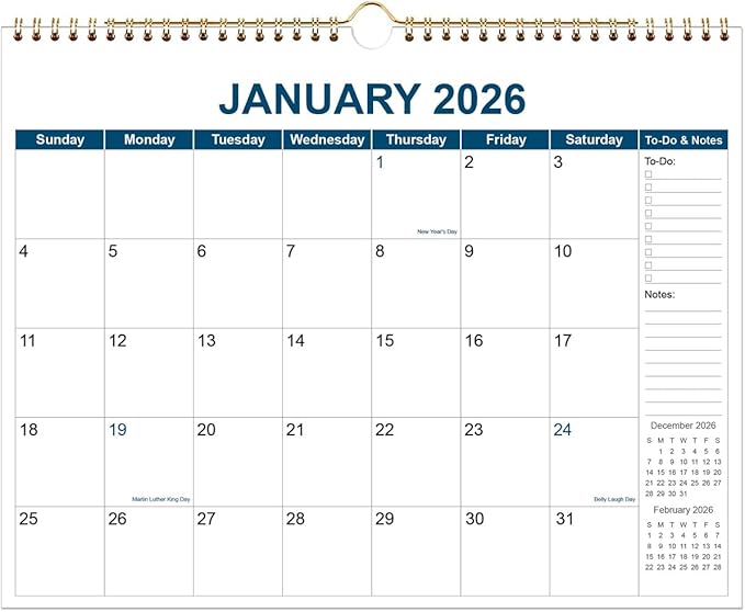 Calendar 2026 - Wall Calendar from January 2026 to December 2026, 2026 Wall by Runtioval