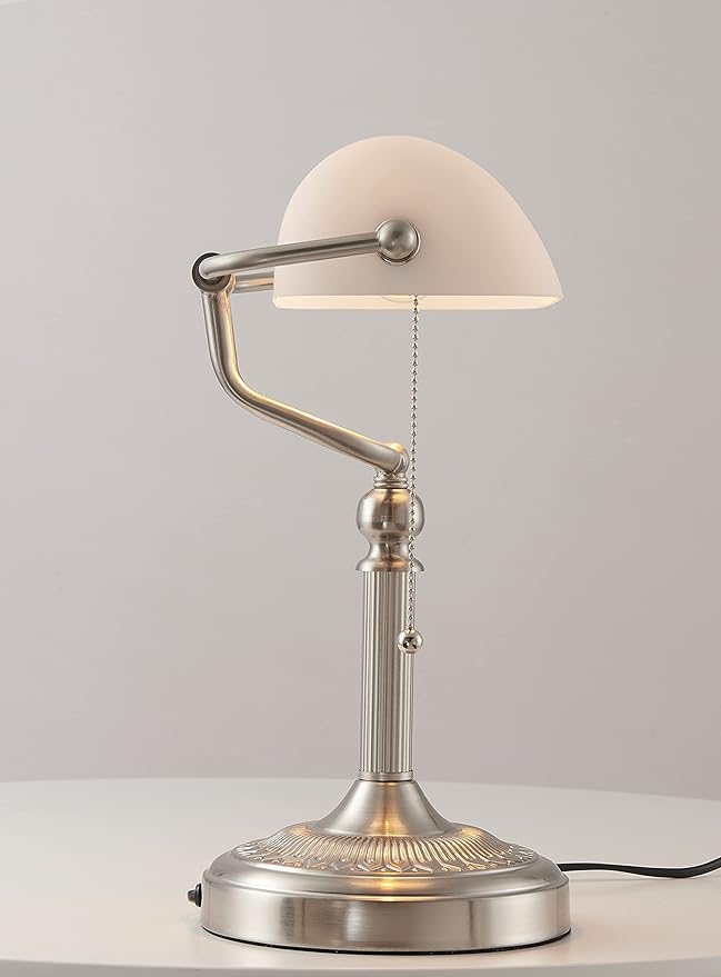 Newrays White Matted Glass Bankers Desk Lamp - Image 3