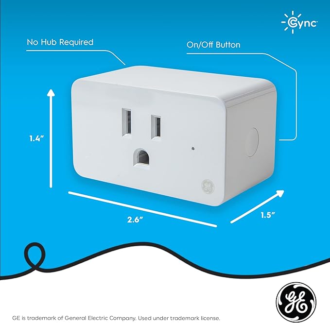 GE Cync Smart Indoor Plug, Smart Outlet Control, WiFi Outlet Plug, Matter - Image 7