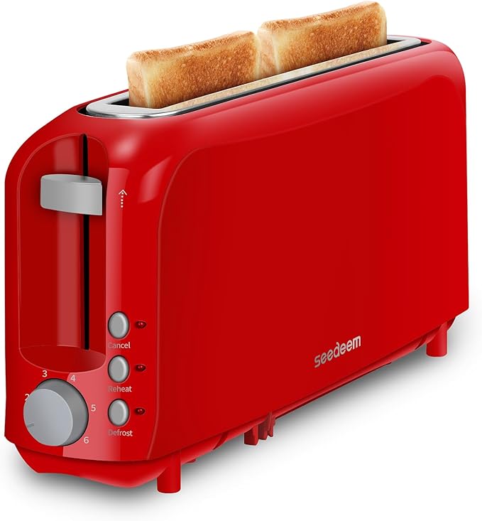SEEDEEM 2 Slice Slim Toaster, Single 10" Long Slot Toaster Fits Bagels & by SEEDEEM