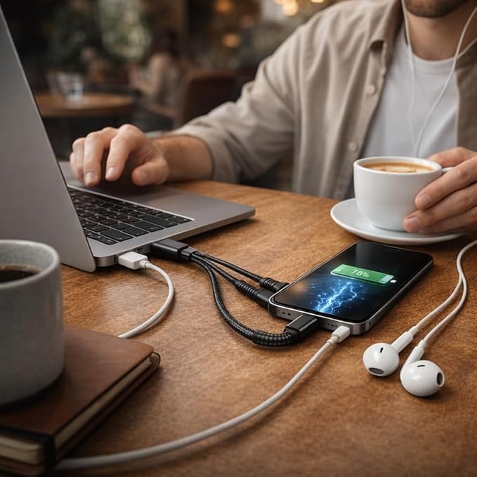 Mizi USB-C Headphone and Charging Adapter 3-in-1 – Type-C to 3.5mm Audio Jack + - Image 6